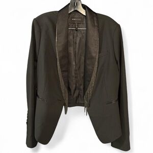 BCBGMaxAzria Black Blazer with Fringe Detail